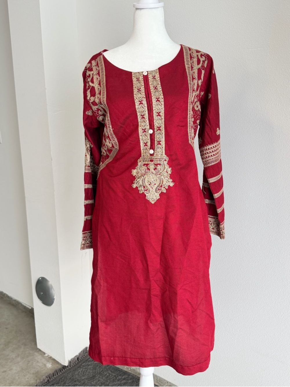 Khubsurat Red Embroidered Salwar Kameez | Two Piece GIRLS SIZING